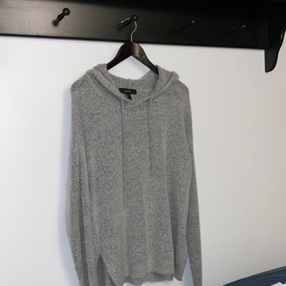 Forever 21 Light Gray Hooded Sweater